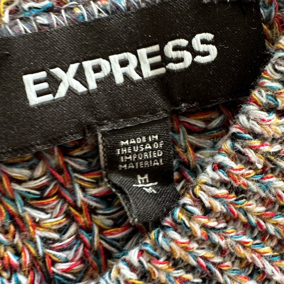 Express multicolor knit sweater open back - Picture 7 of 9